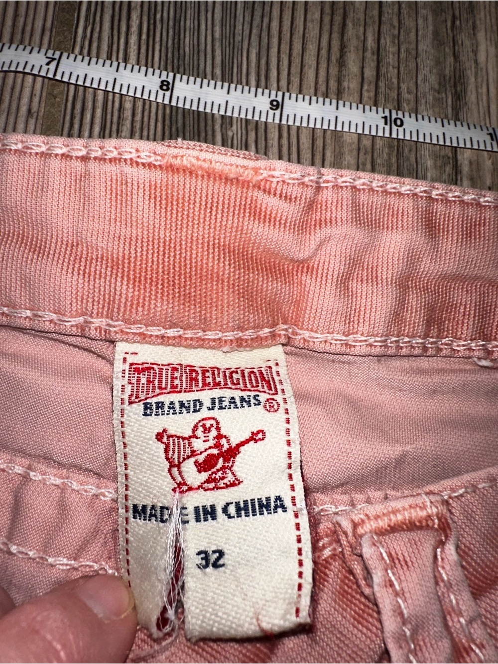 True Religion Jodie Terracotta Non Denim Women’s 9” Rise Rose Pink Jeans Size 32 - Picture 8 of 9